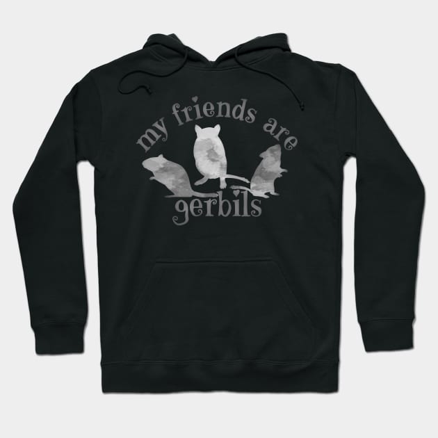 My friends are gerbils (grey watercolour) Hoodie by Becky-Marie